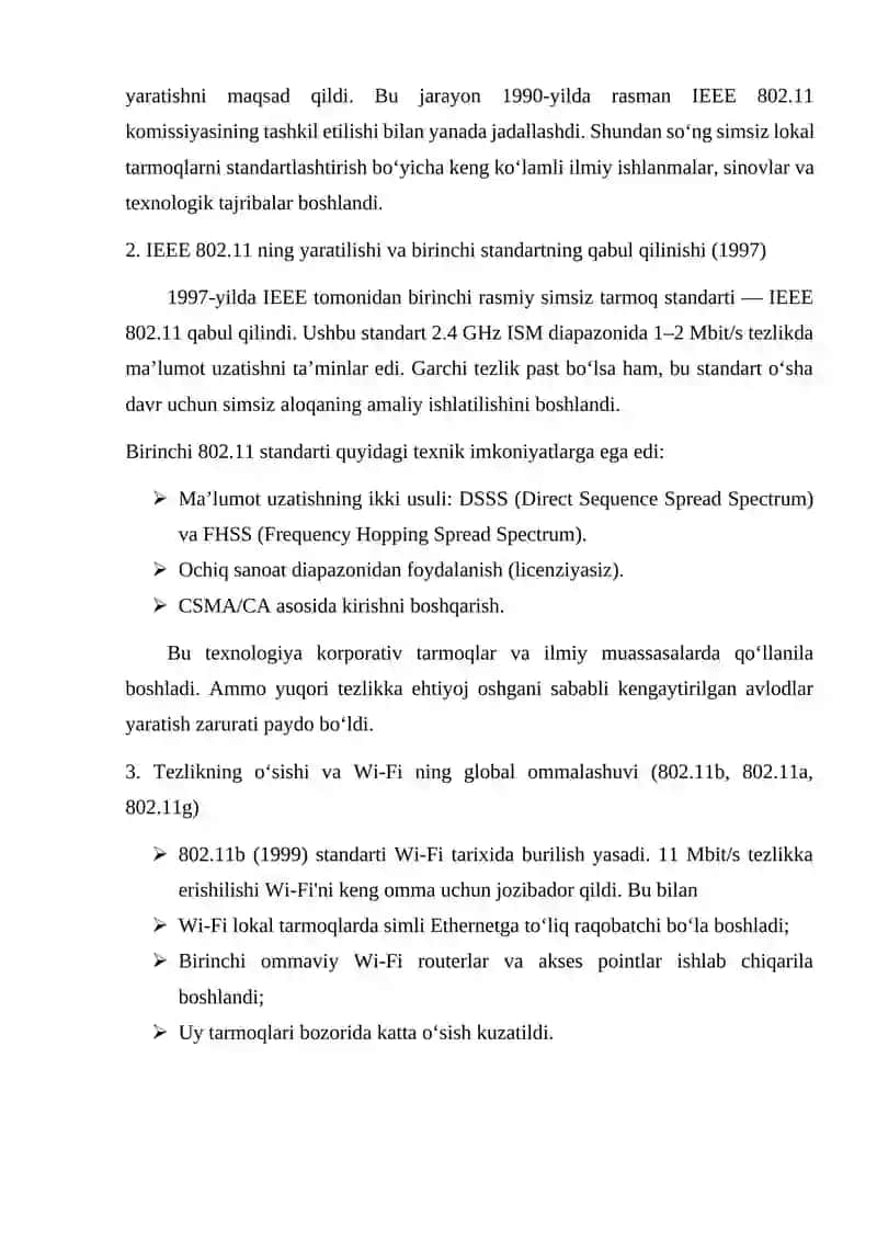 Wi-Fi texnologiyasining tarixi. Wi-Fi texnologiyasini sertifikatlashtirish 4