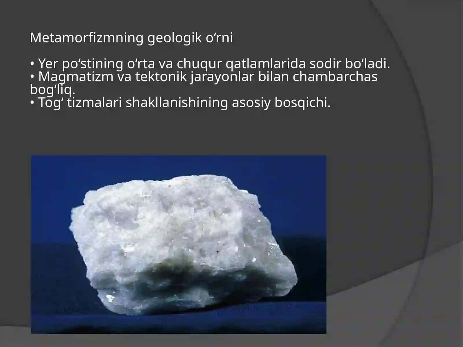 Metamorfik jarayonlar geokimyosi va fizikasi 4