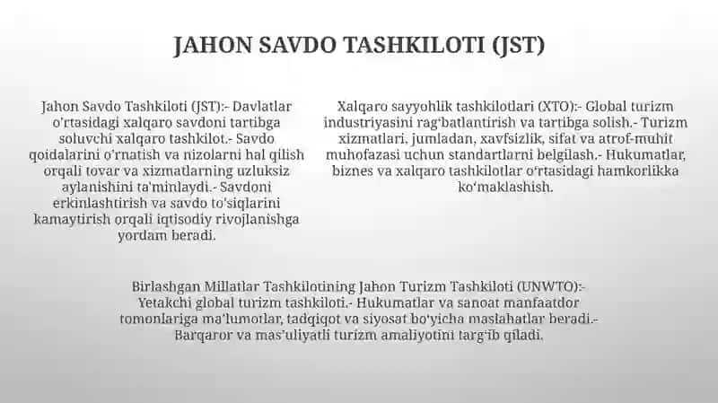 Turizm Sohasidagi Xalqaro Huquqiy Tashkilotlari 4