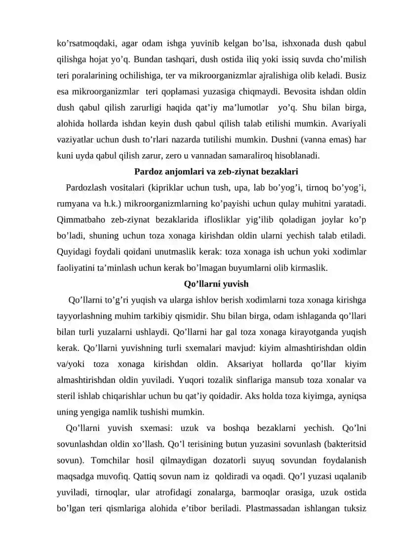 Kimyo-farmatsevtika korxonalari ishchi-xodimlarida uchraydigan kasb kasalliklari va oldini olish choralari 4