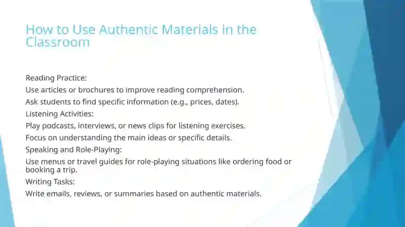 Authentic Materials and Their Use in Teaching 4
