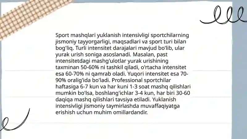 Sport trenirovkasining vositalari va metodlari. 4