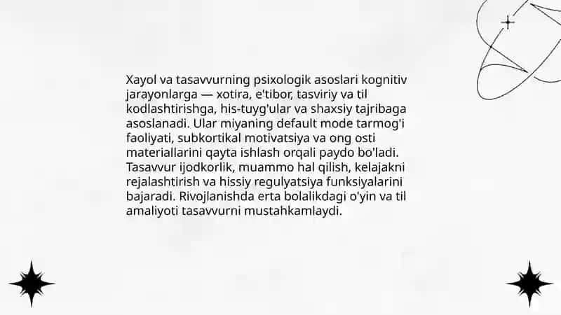 Xayol va tasavvur haqida tushuncha 4