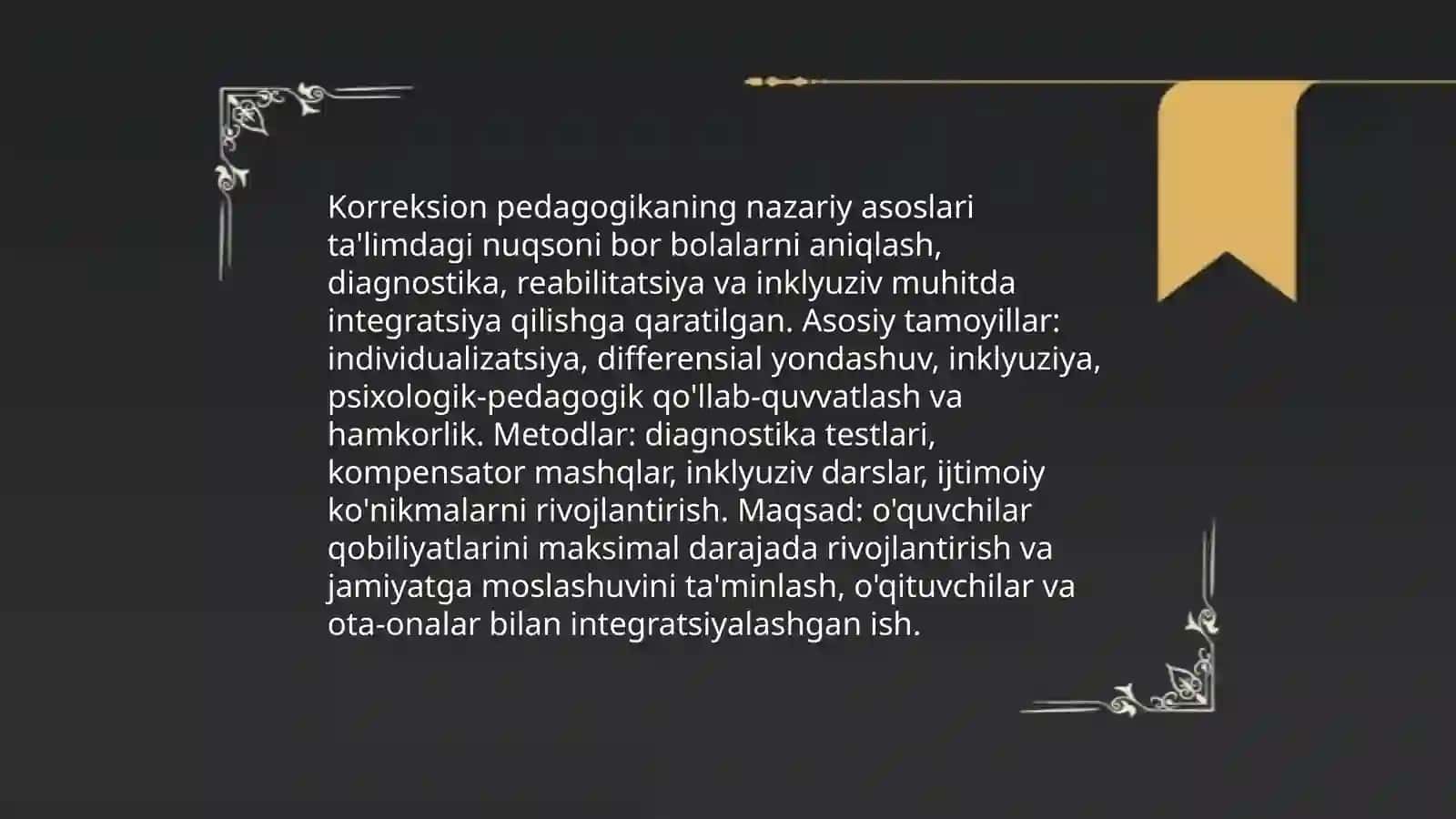 Korreksion pedagogika asoslari va Inklyuziv talim 4