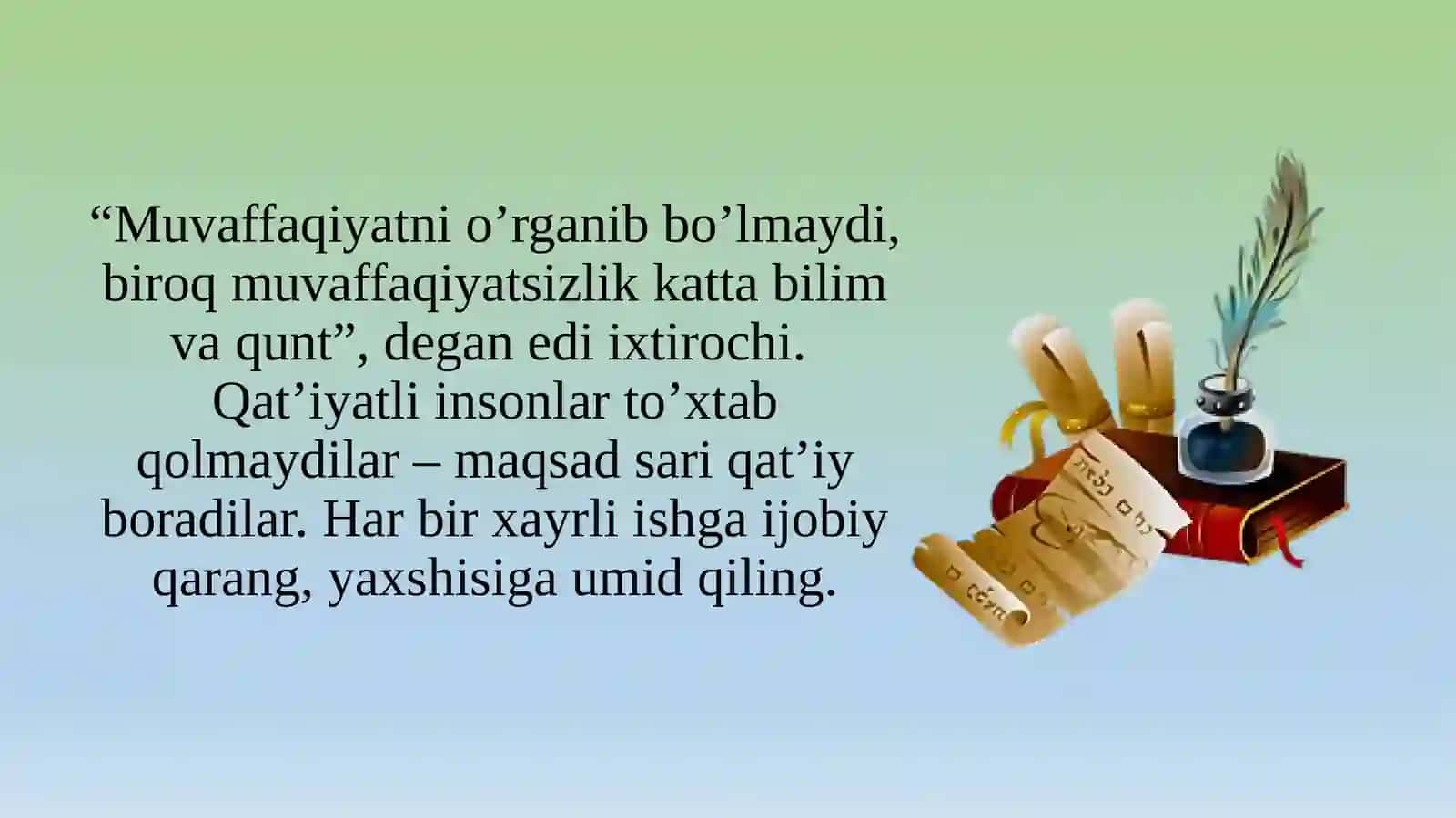 MAVZU:MUVAFFAQIYAT – QUNT VA QAT’IYAT NATIJASI 4