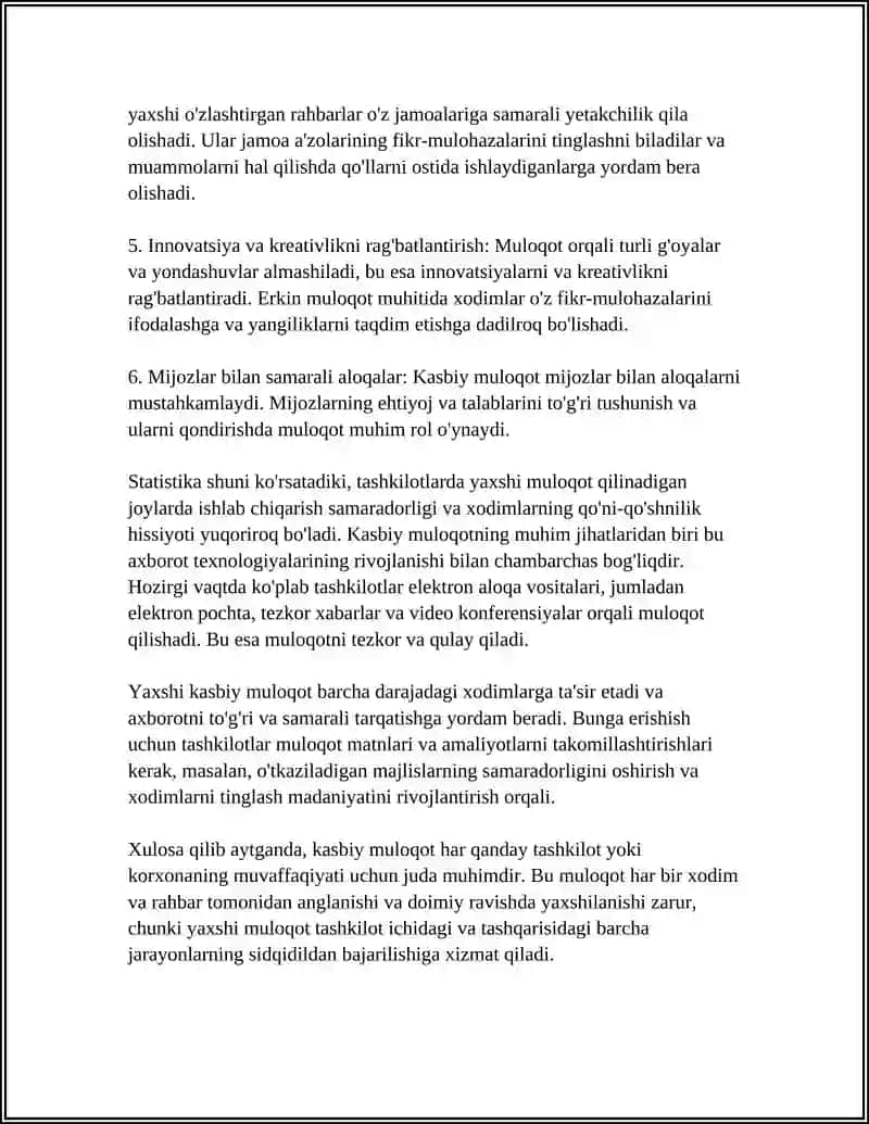 KASBIY MULOQOT USLUBIYATI VA QOIDALAR 4