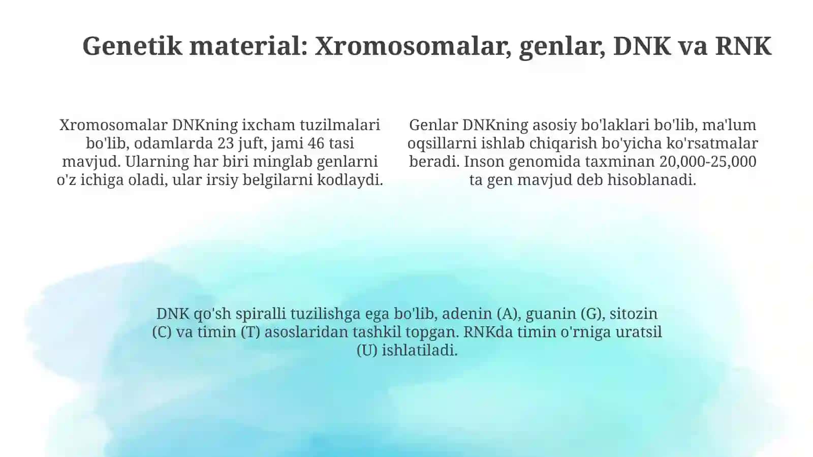 Genetik va iriy kasalliklar haqida tushuncha 4
