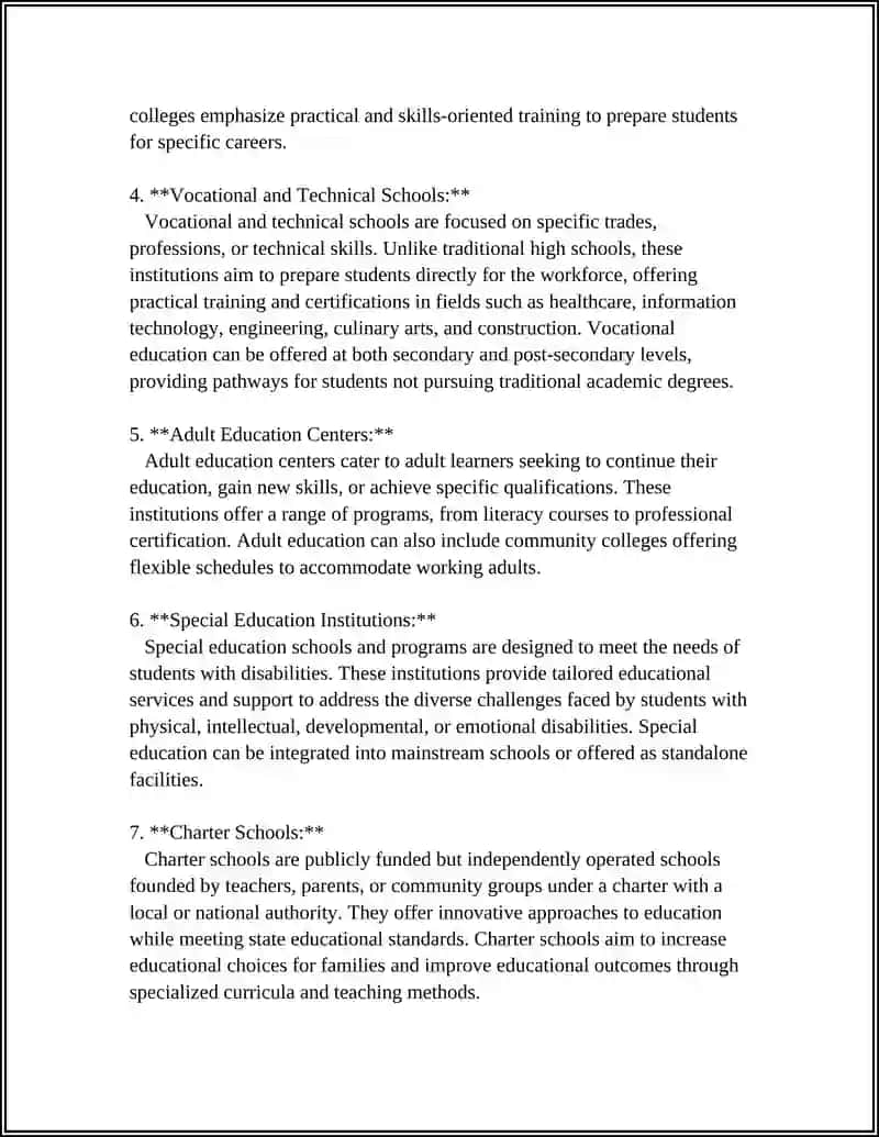 Types of Educational Institutions 4