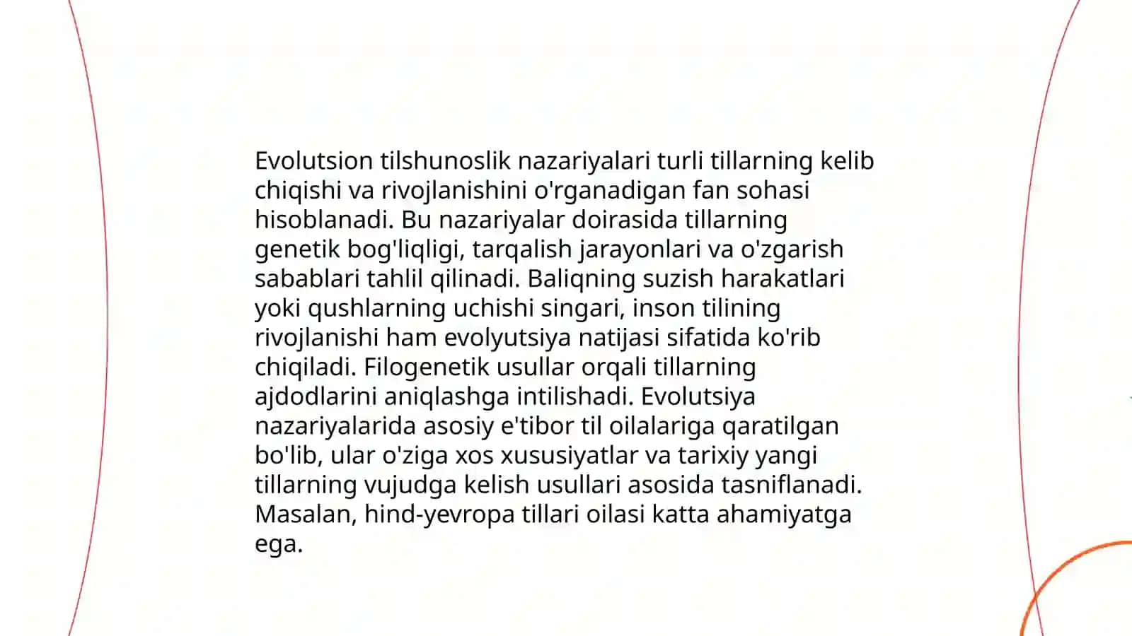 Statik tilshunoslik va evolutsion tilshunoslik sinxroniya va diaxroniya 4