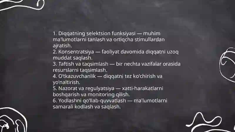 Diqqat toʻgʻrisida tushuncha.Diqqat turlari.Sezgi 4