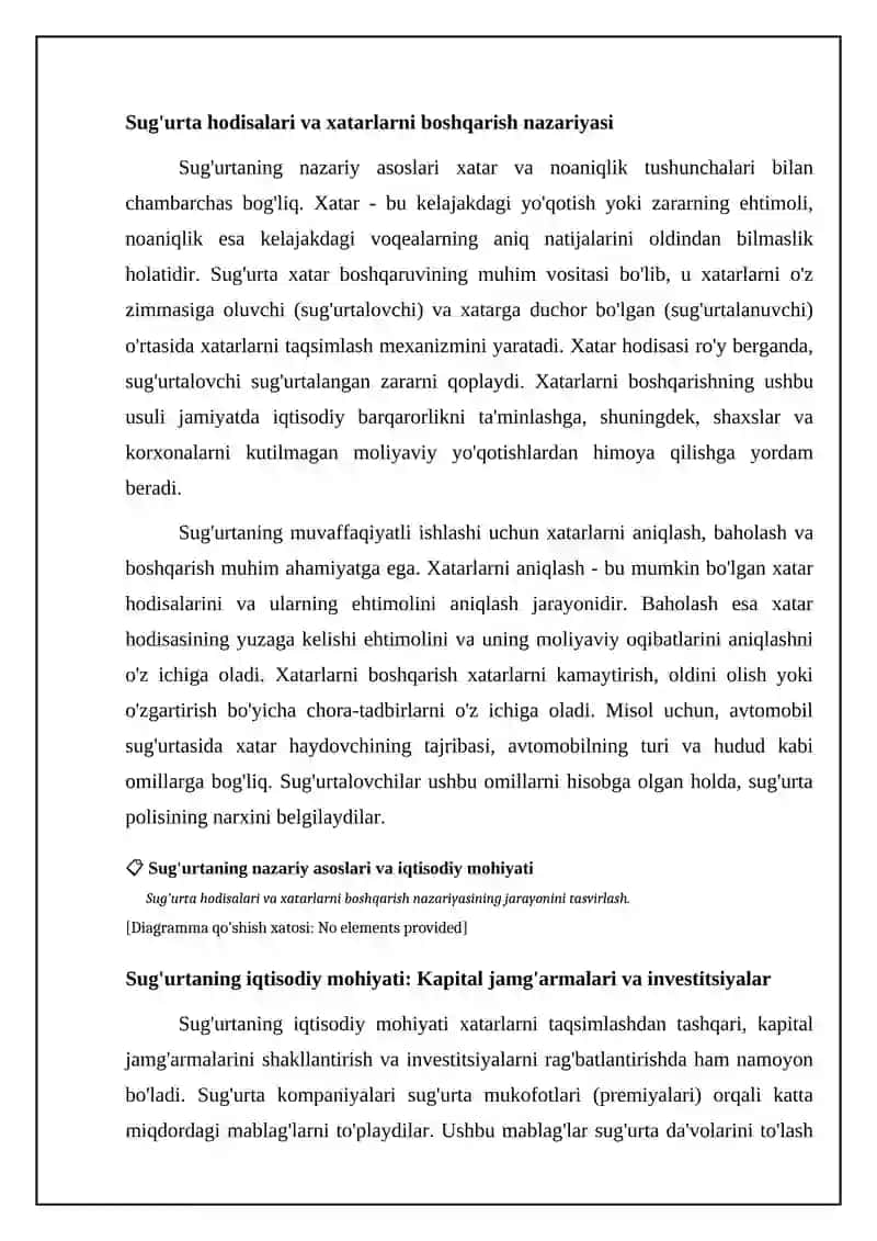 Sug'urtaning nazariy asoslari va iqtisodiy mohiyati 4