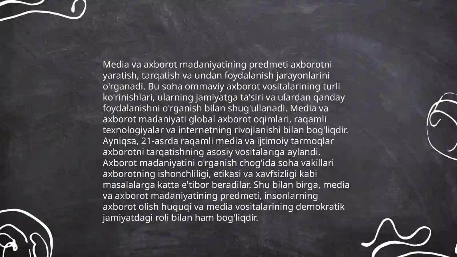 Media va axborot madaniyati fanining predmeti maqsadi va vazifalari 4