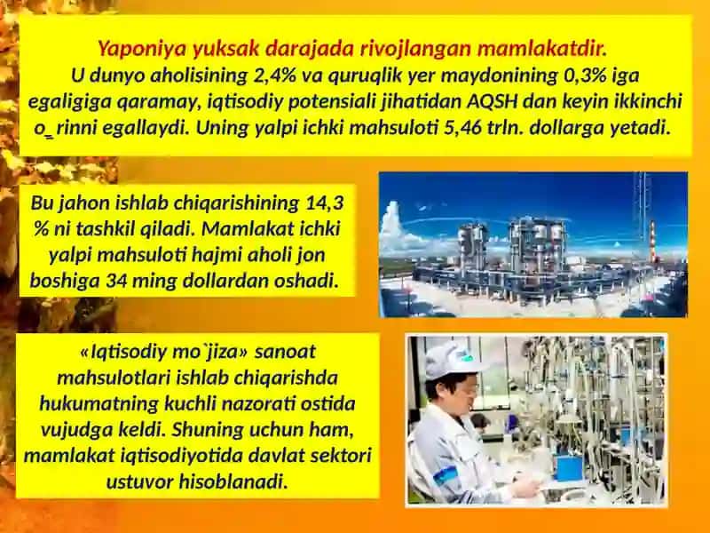 XX-XXI asrlarda Yaponiyaning iqtisodiy modernizatsiyasi va texnologik rivoji. 4