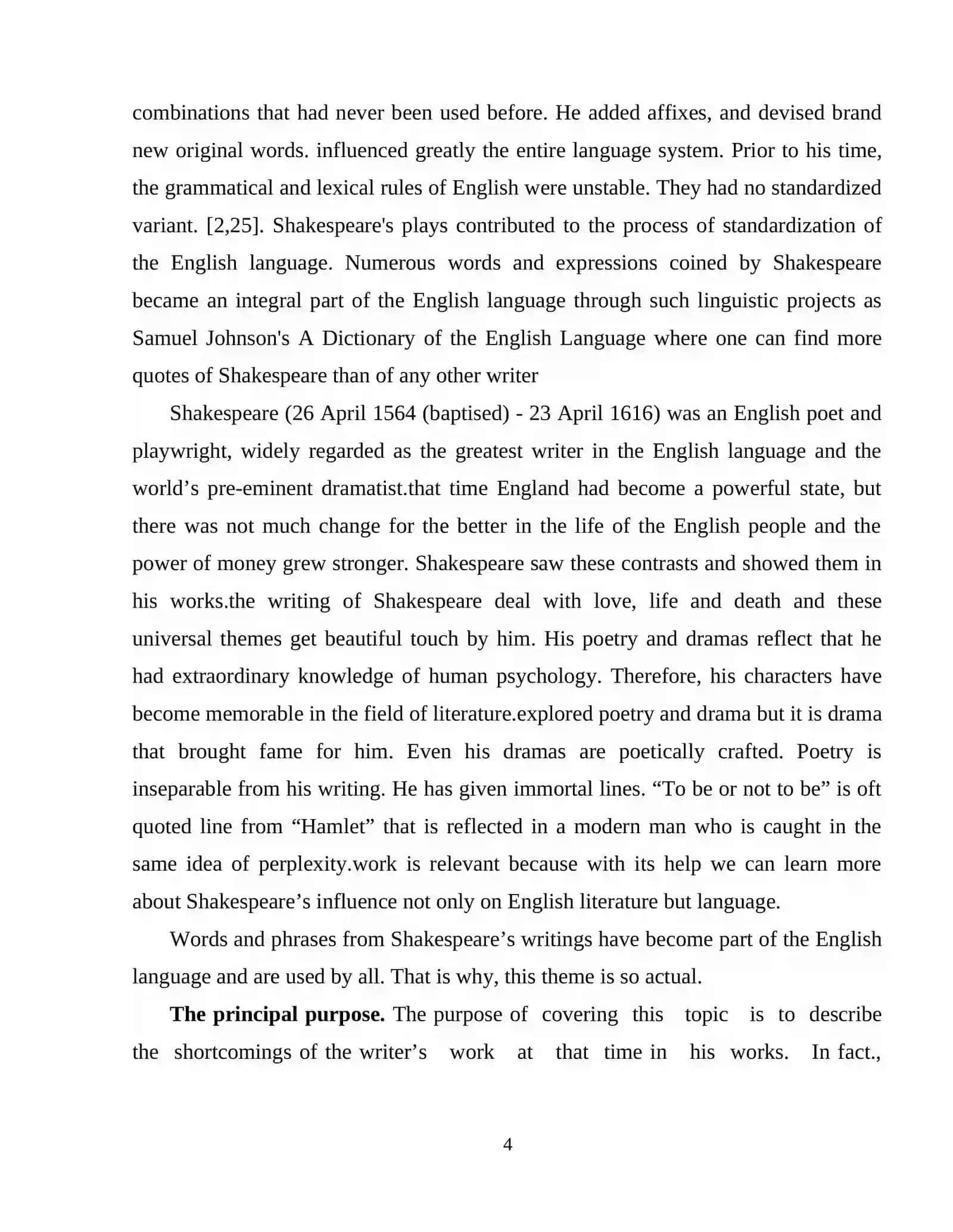 Course Work: Myth and History in the poems of Shakespeare 4