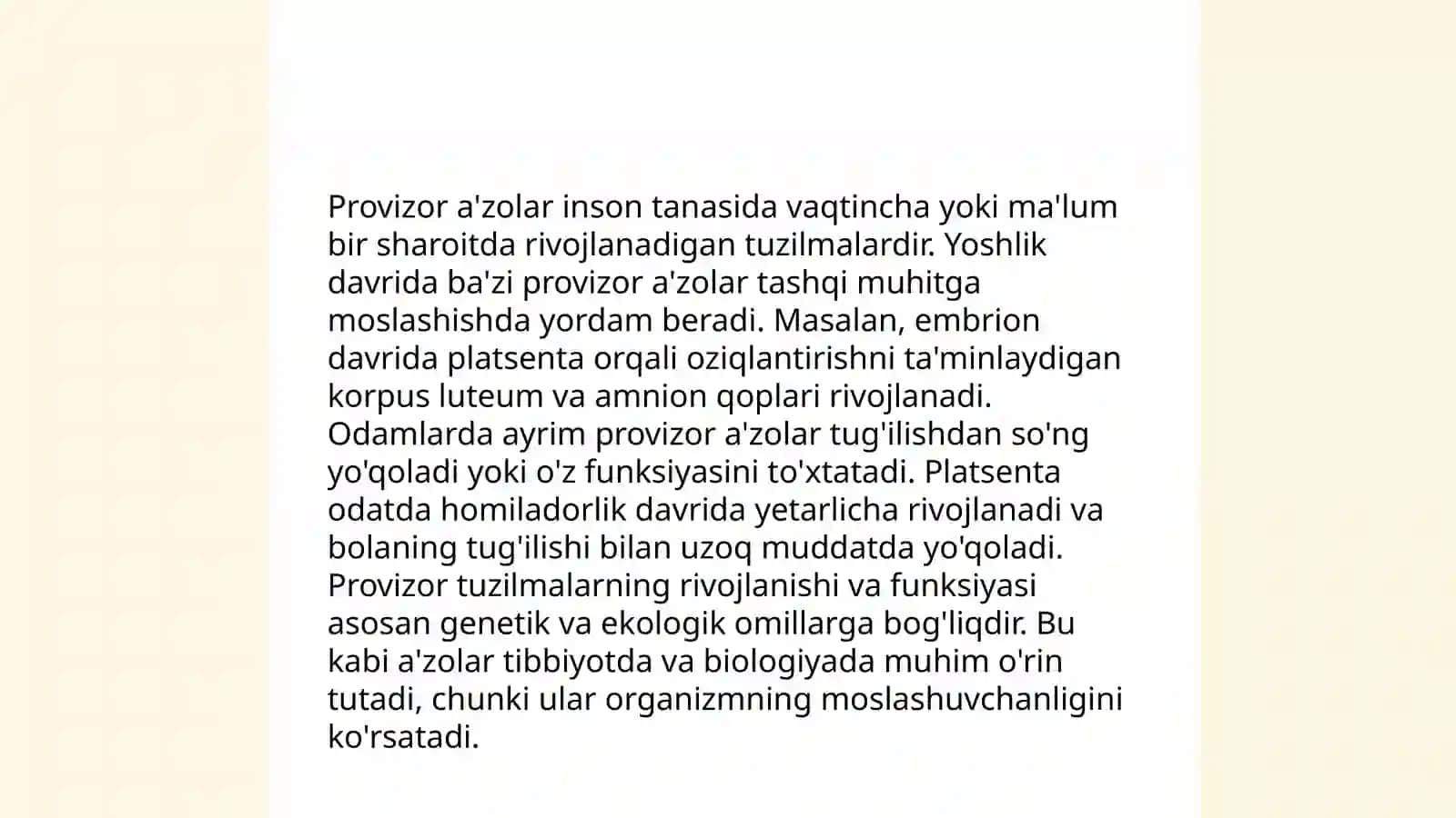 Provizor a'zolar tuzilishi va ahamiyati 4