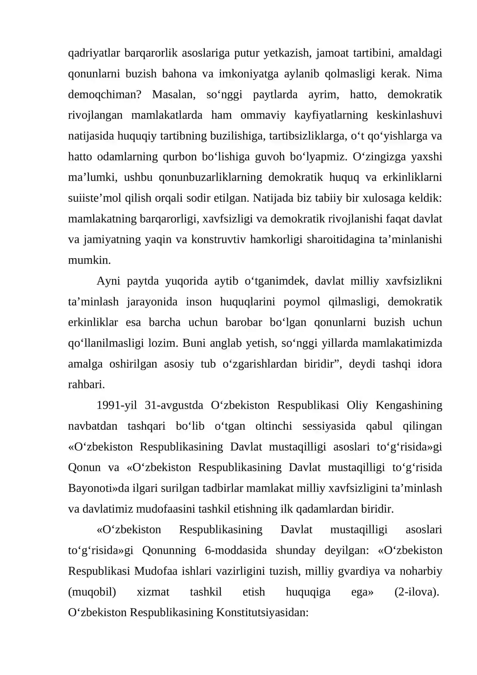 MILLIY XAVFSIZLIKNI TA'MINLASH BORASIDA AMALGA OSHIRILAYOTGAN ISHLAR 4