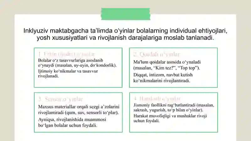 Inklyuziv taʼlim oʻyin texnologiyasidan foydalanish 4