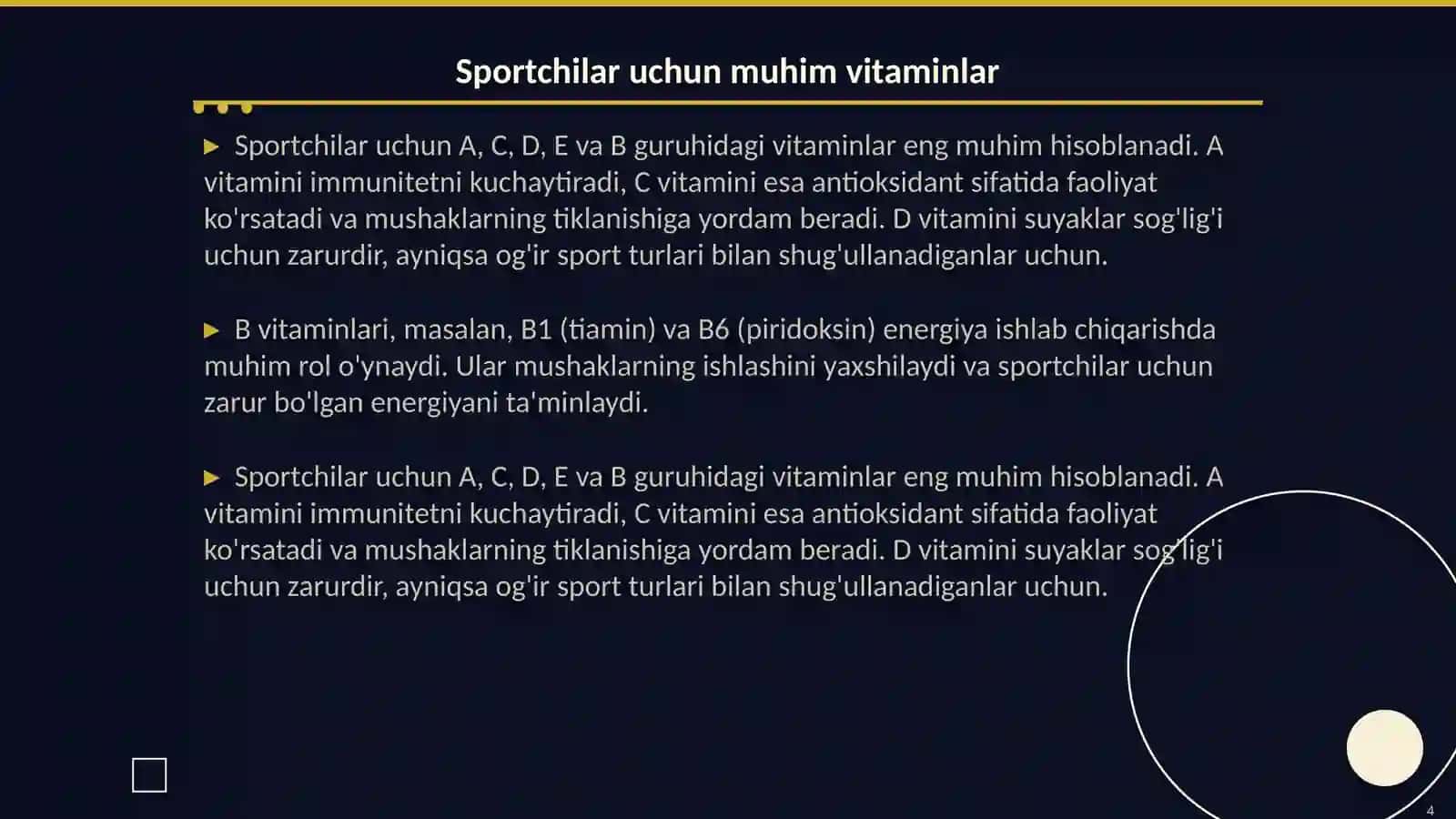 Vitaminlarni sportchilar uchun ahamiyati 4