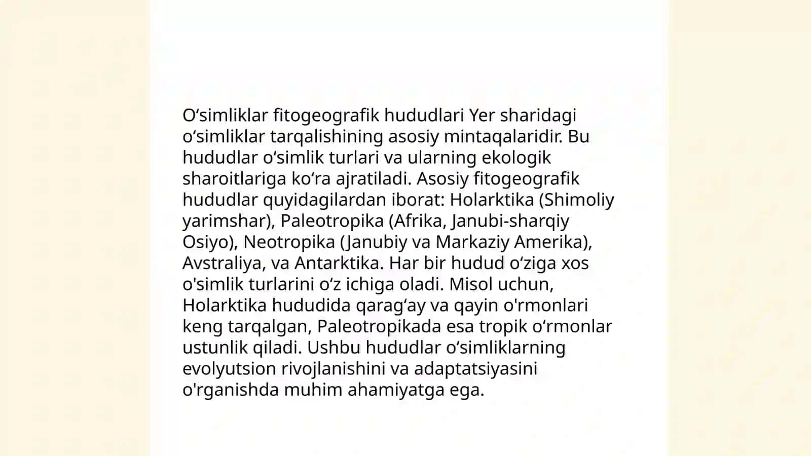 O'simliklar dunyosini geografik tarqalishiga ko'ra hukmronliklarga ajratilishi 4