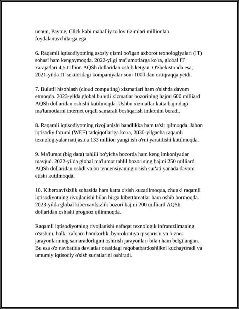 ZAMONAVIY GLOBAL IQTISODIY MUOMMOLAR 4