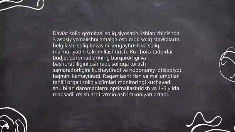 Davlat budjeti daromadlari shakllantirishda davlat soliq qoʻmitasining ahamiyati 4
