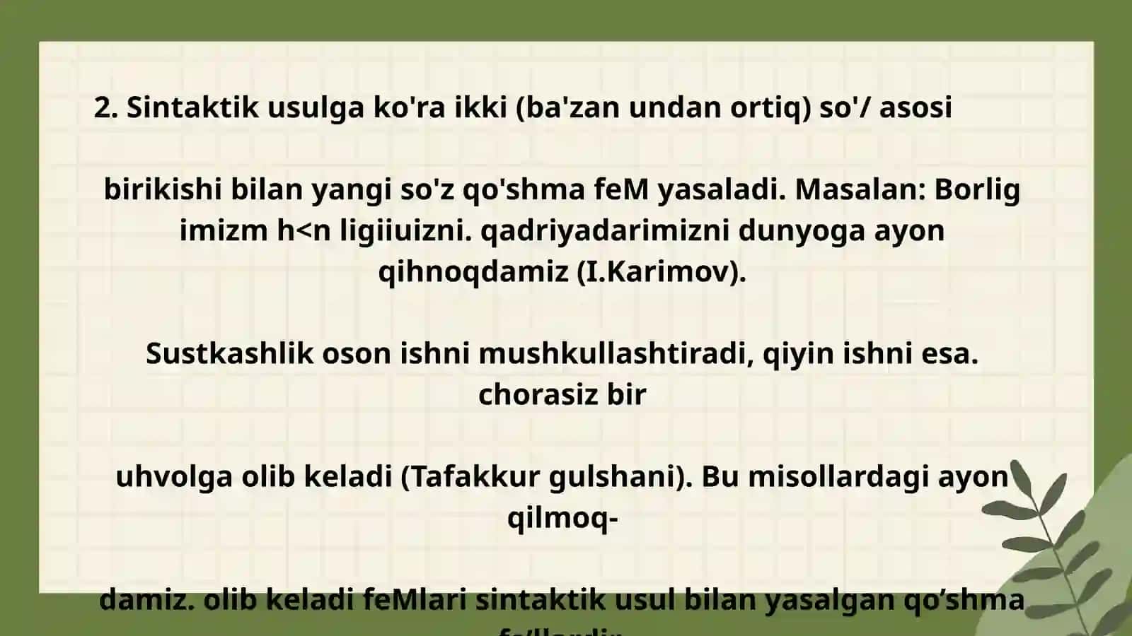 Feʼllarning yasalishi 4