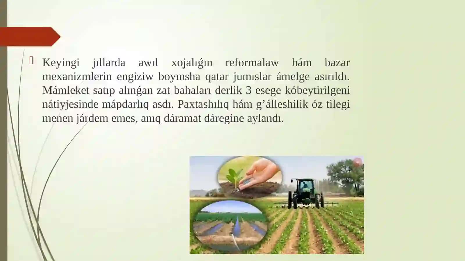 Awıl xojalıǵı hám sanaat tarawindagi ózgerisler 4