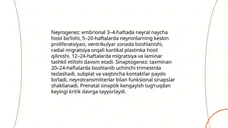 Antenifezning ilk bosqichlarida insonning psixik rivojlanishida xos xususiyatlari 4