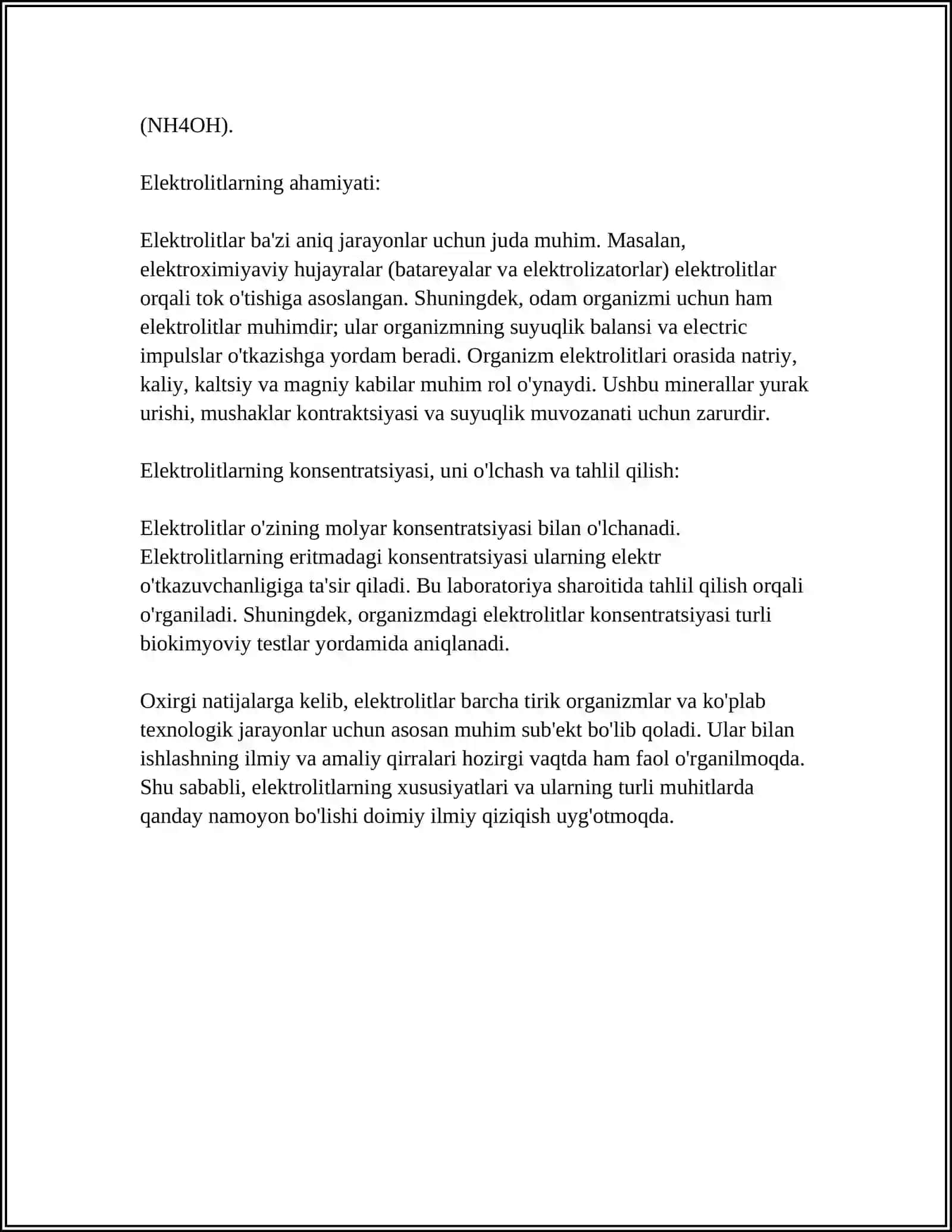 ELEKTROLITIK DISSOSILANISH NAZARIYASI BO’YICHA KOMPYUTER DARSINI YARATISH 4