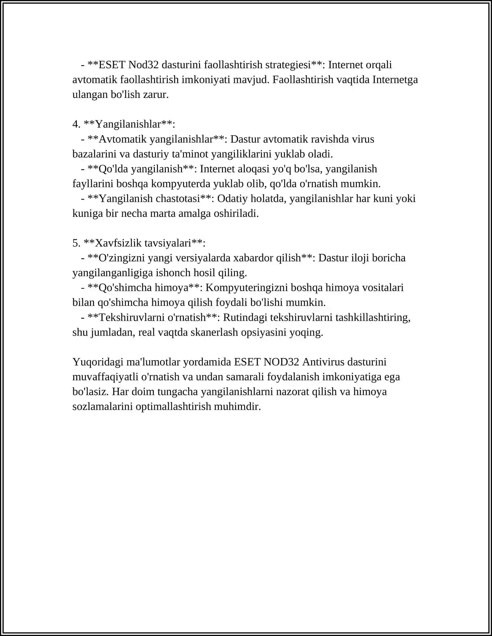 ESET NOD32 ANTIVIRUS VOSITASIDAN FOYDALANISH 4