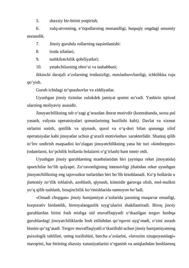 Uyushgan Jinoyatchilik Tushunchasi 4