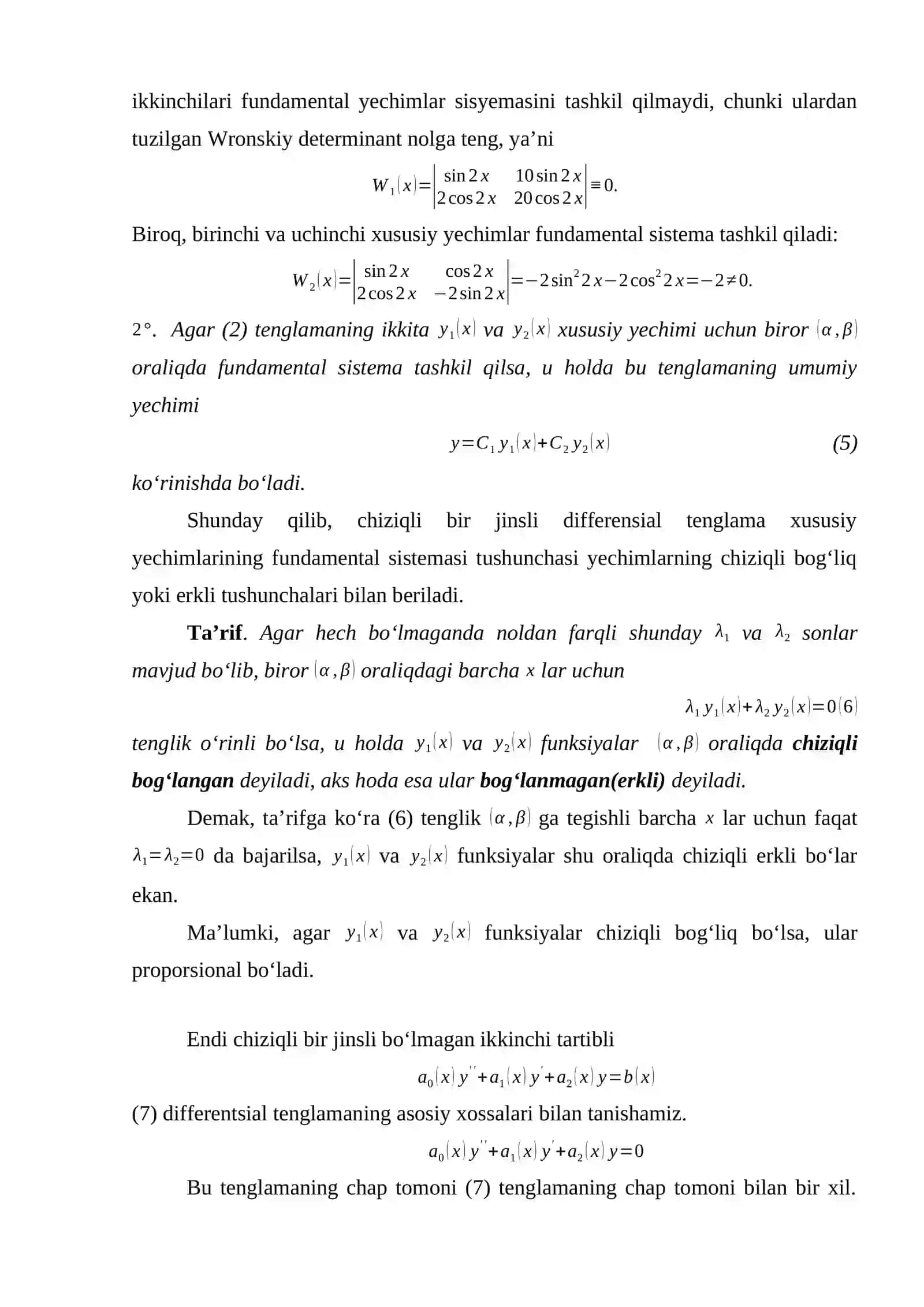 Differensial tenglamalar sistemasi 4