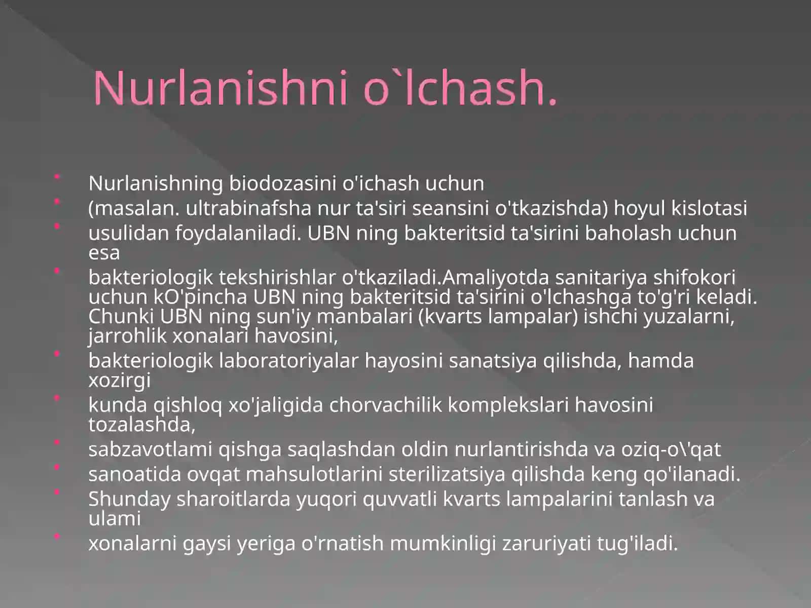 QUYOSH RADIATSIYASINING GIGYENIK AHAMIYATI 4