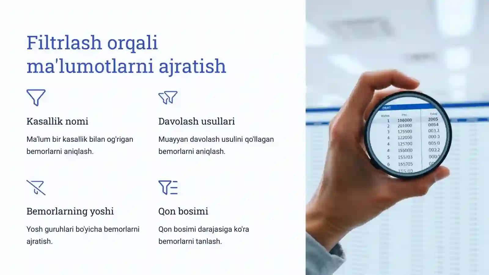 Tibbiyot sohasida ma'lumotlarni boshqarish 4