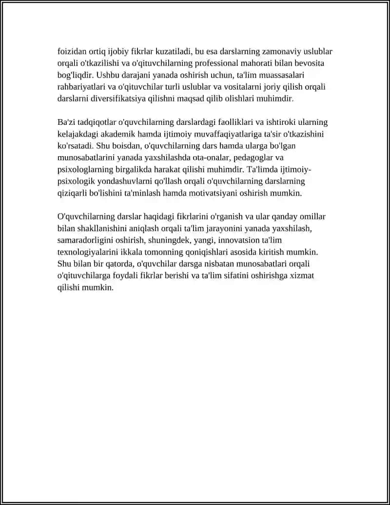 INSONLARNING DARSLAR HAQIDA FIKRI 4