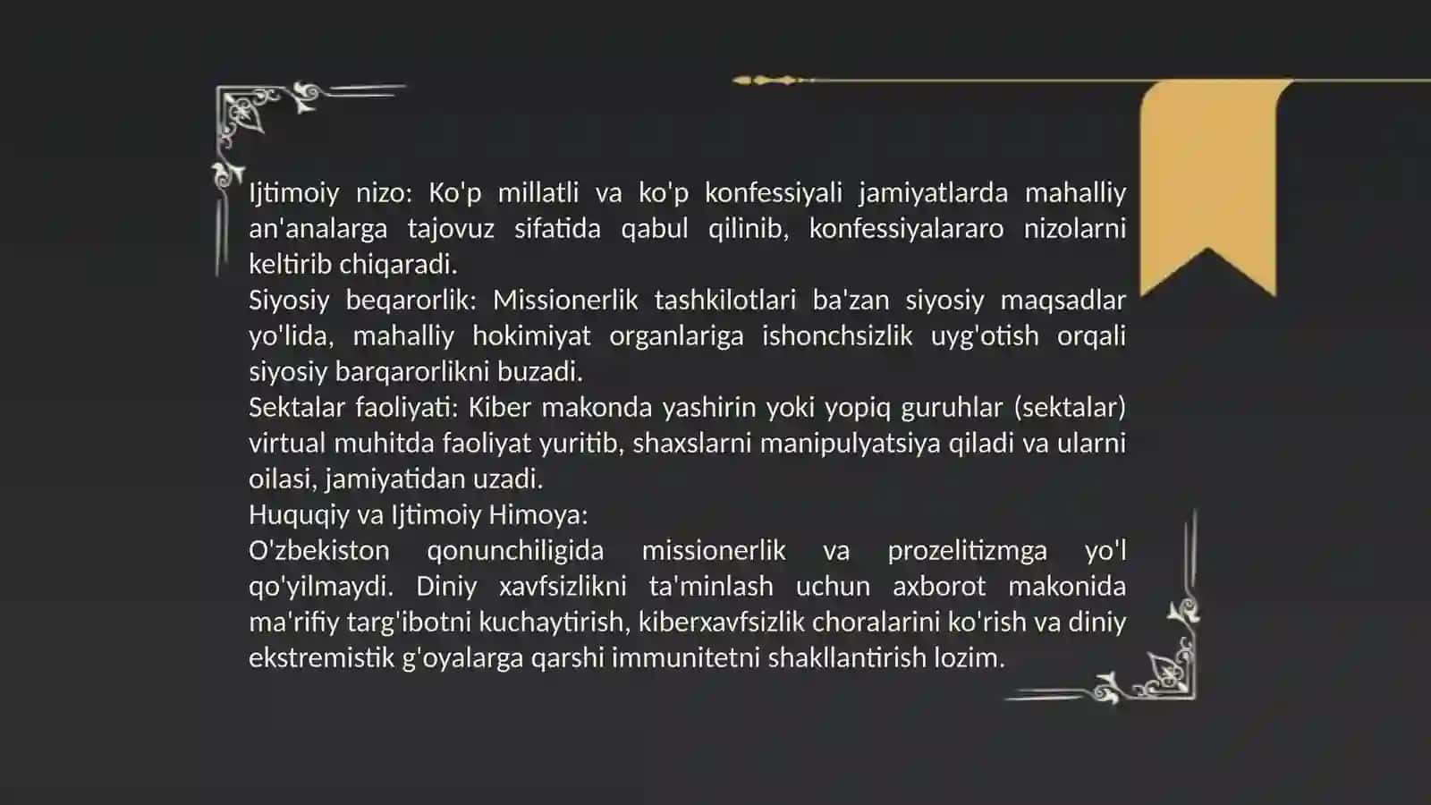 Kiber makonda din. Missionerlik va prozelitizmning ijtimoiy siyosiy xavfi 4