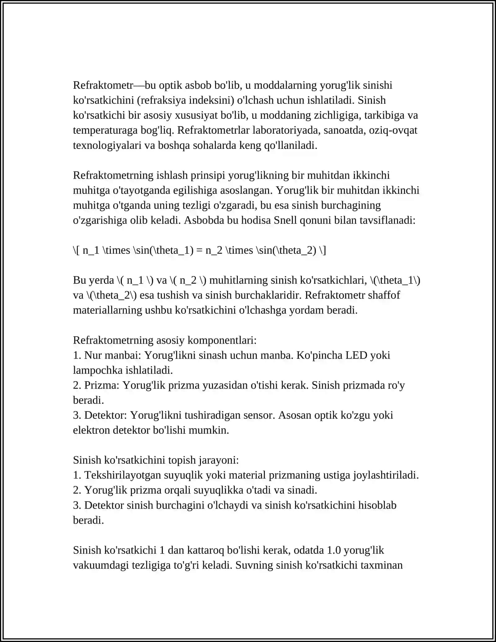 REFRAKTOMETRNING TUZILISHI VA ISHLASH PRINSPI 4