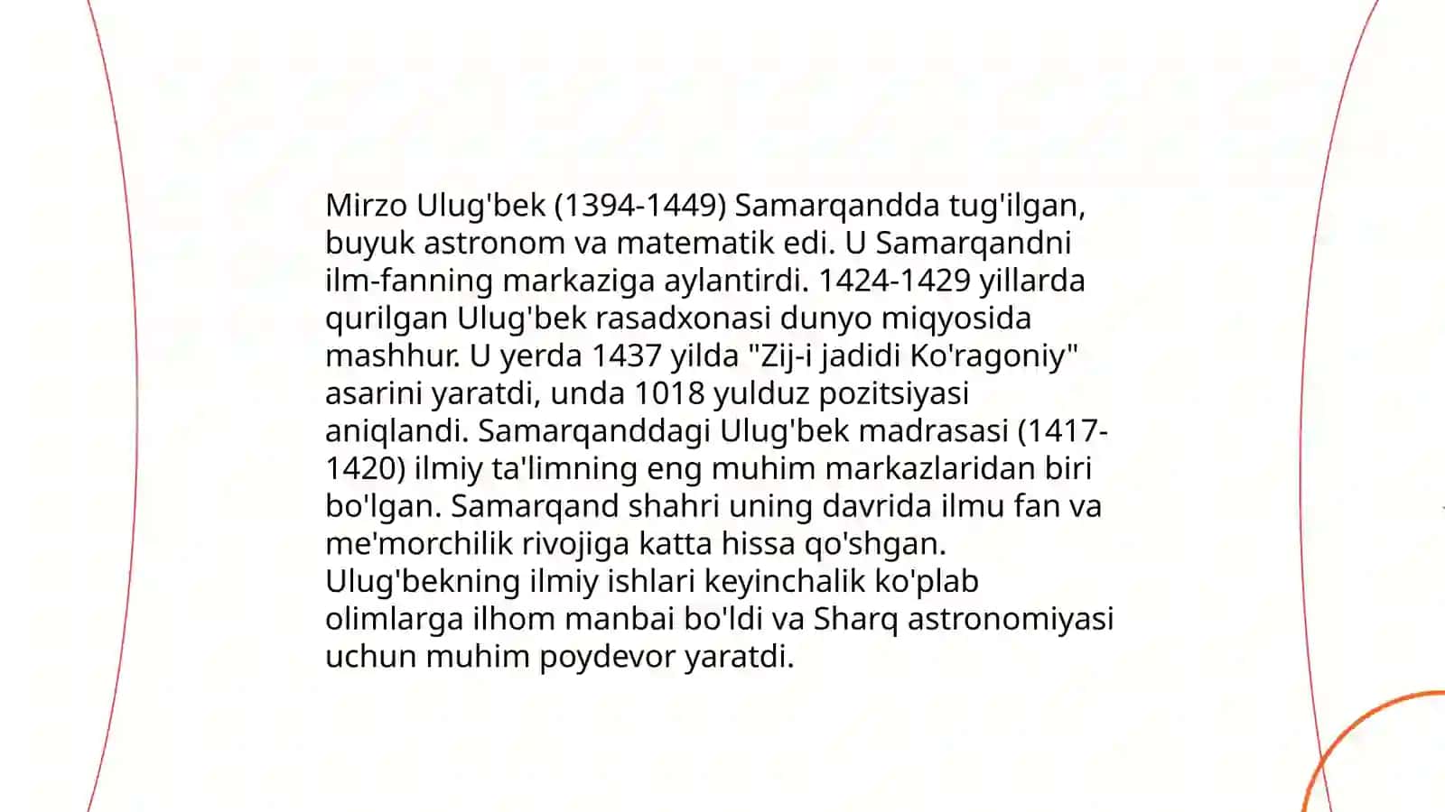 Mirzo Ulug'bek-davlat arbobi va buyuk olim 4