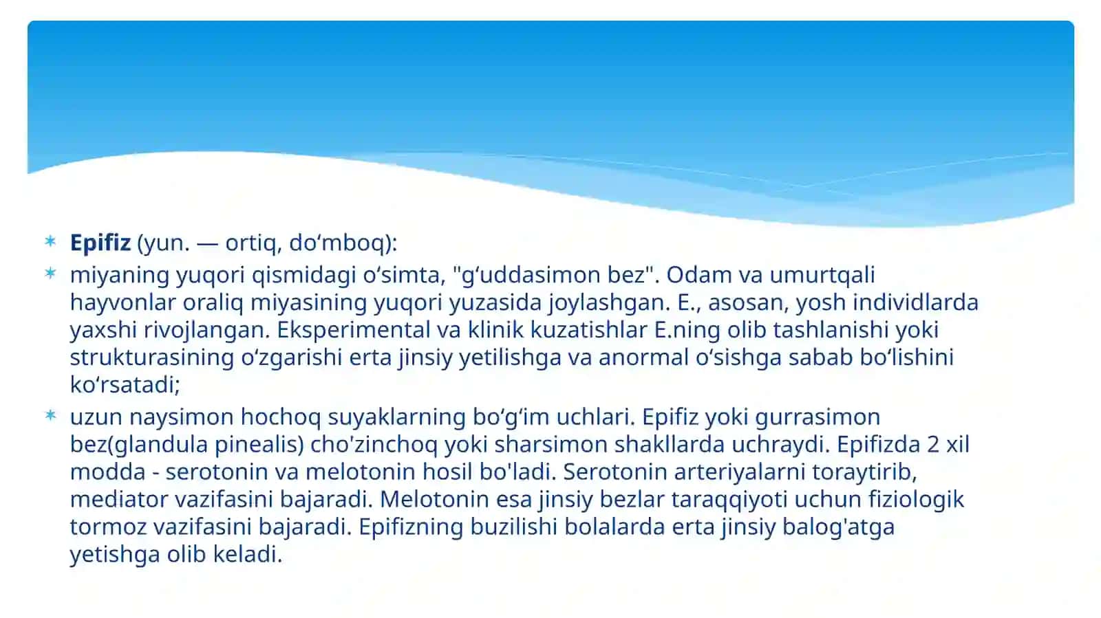 Epifizning ultratuzilaviy tashkil etilishi va funksiyalari 4