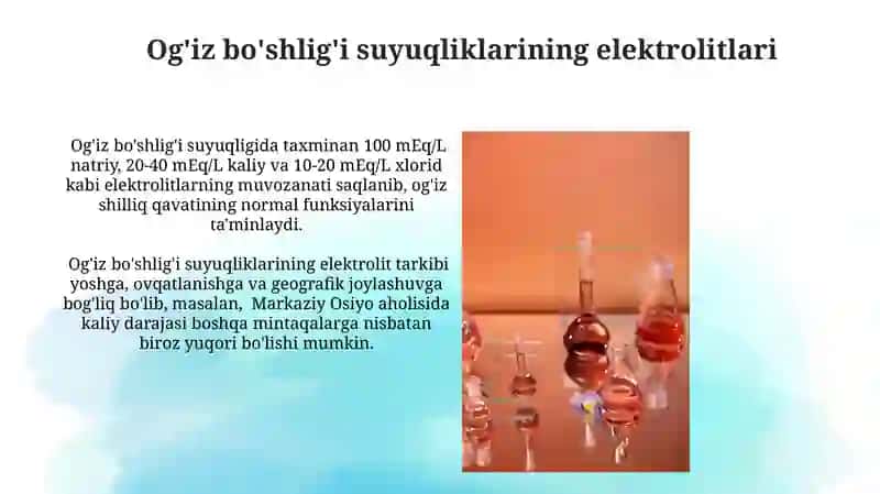 Organizmning biologik suyuqliklari elektrolit va moelektrolit eritmalar sifatida 4