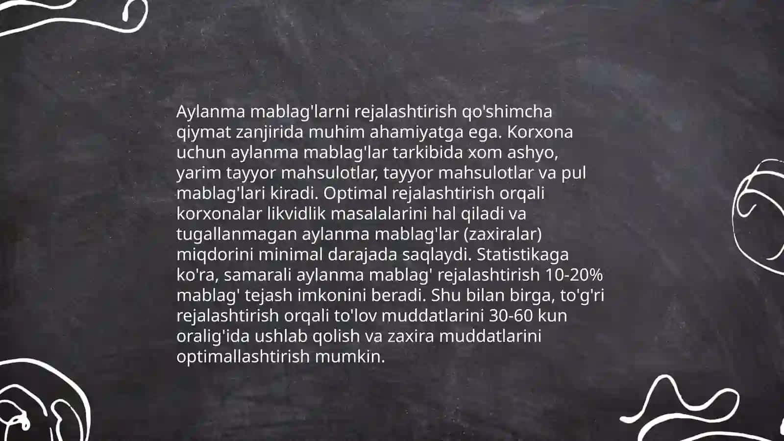 Aylanma mablaģlarni meyorlashtirish 4