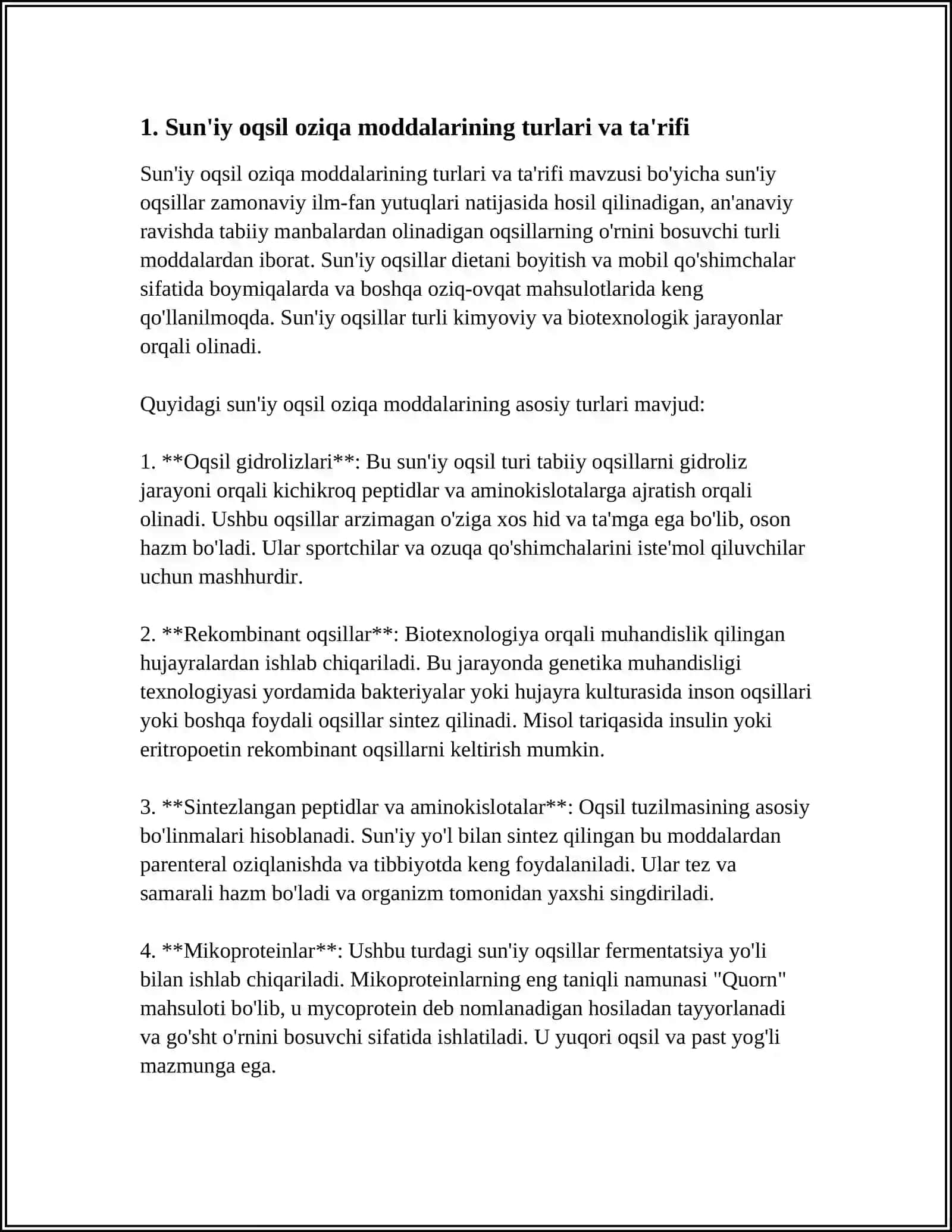 SUN'IY OQSIL OZUQA MODDALARNING ISHLAB CHIQARILISHI VA KELGUSIDAGI IMKONIYATLARI 4