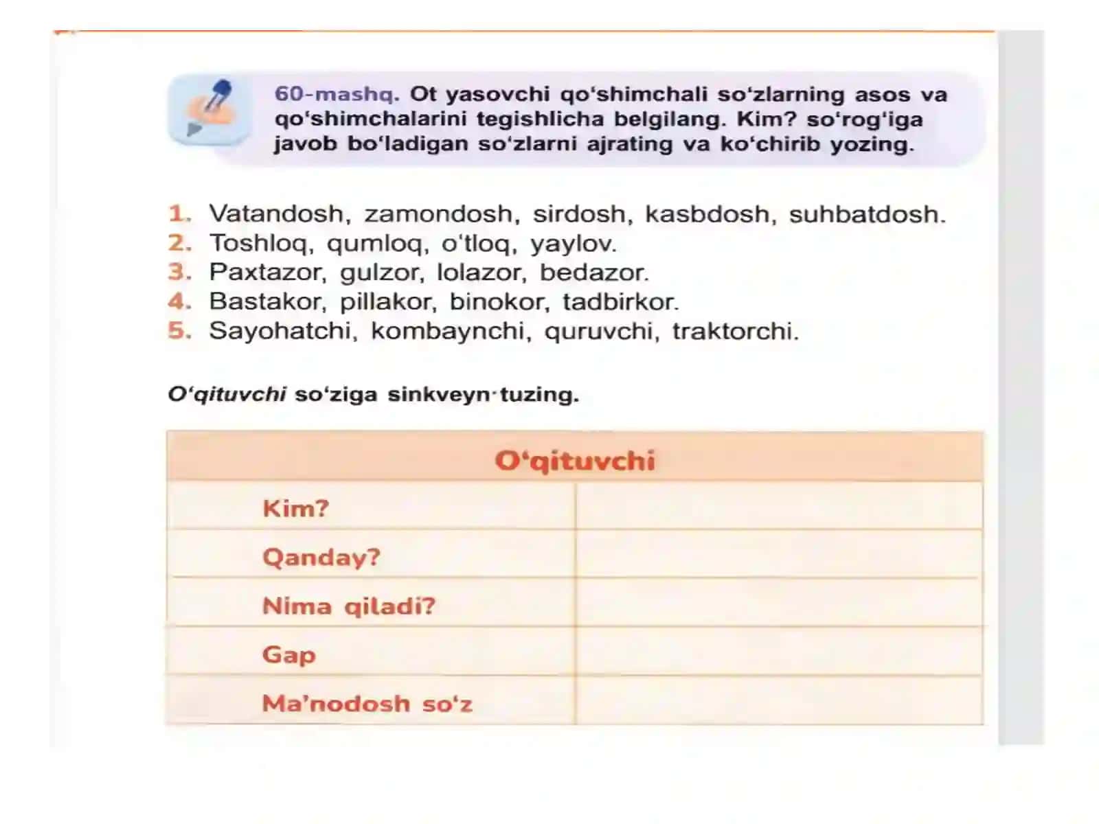 Ot yasovchi qo`shimchalar 4