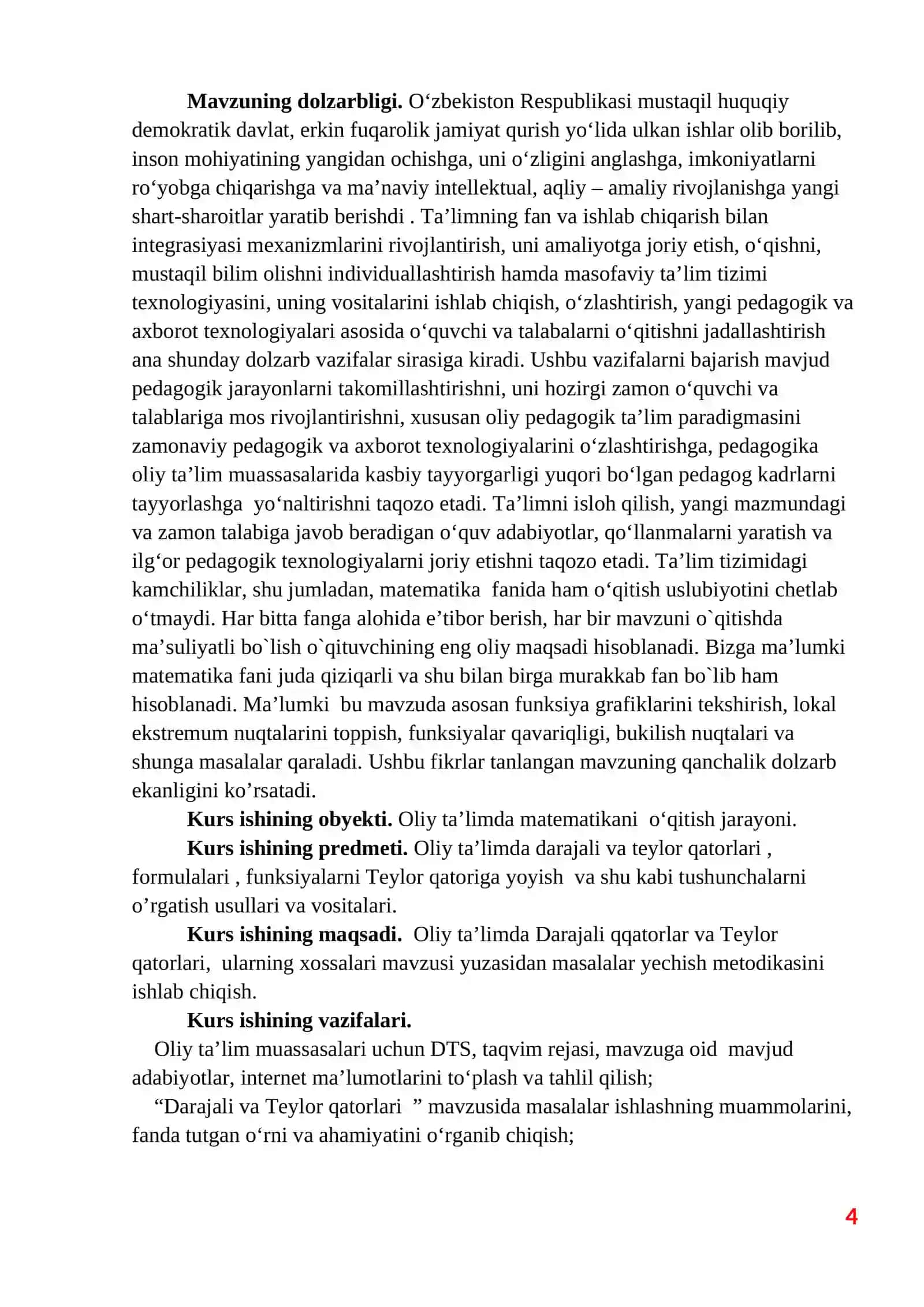 Darajali va Teylor qatorlari 4