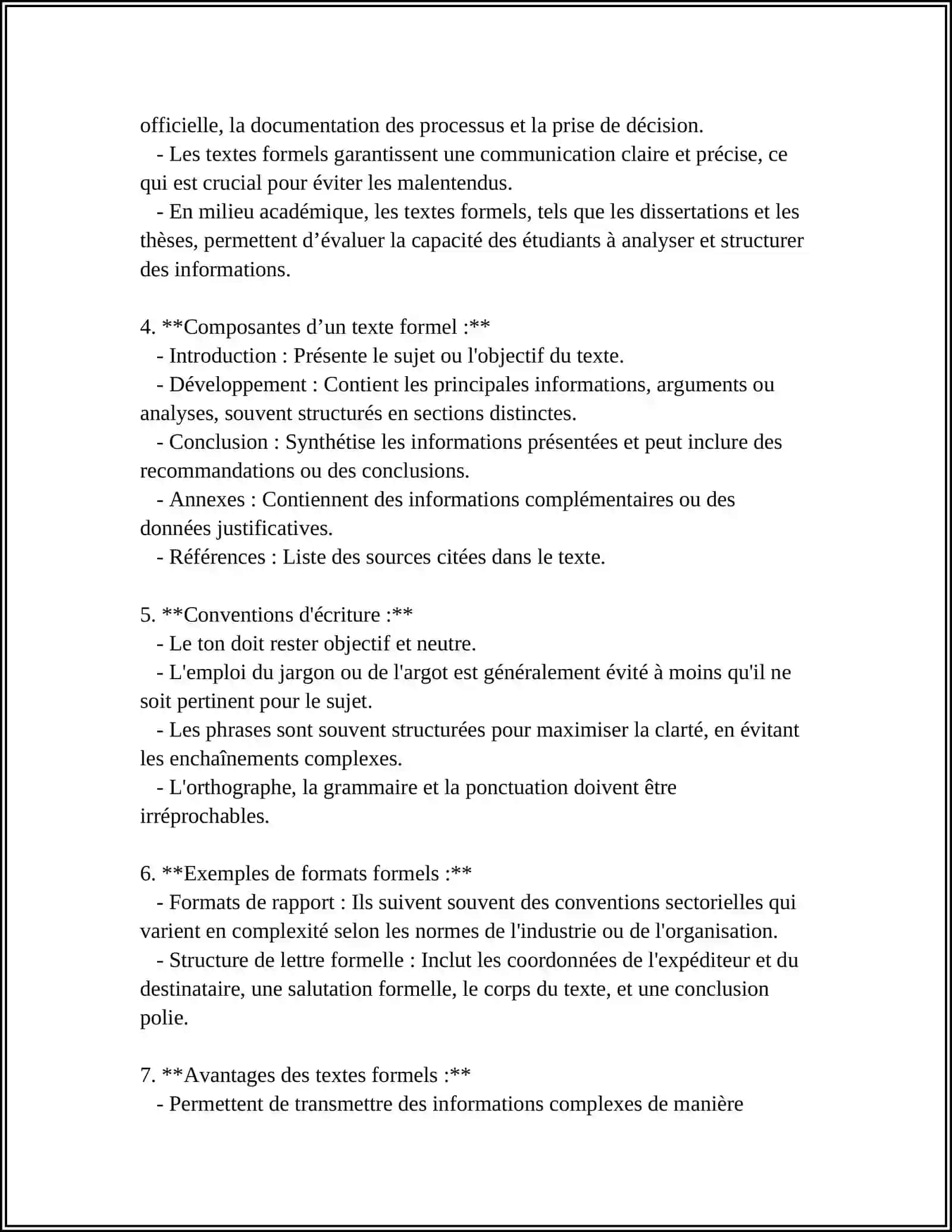 TEXTES FORMELS, INFORMELS ET SPÉCIALS 4