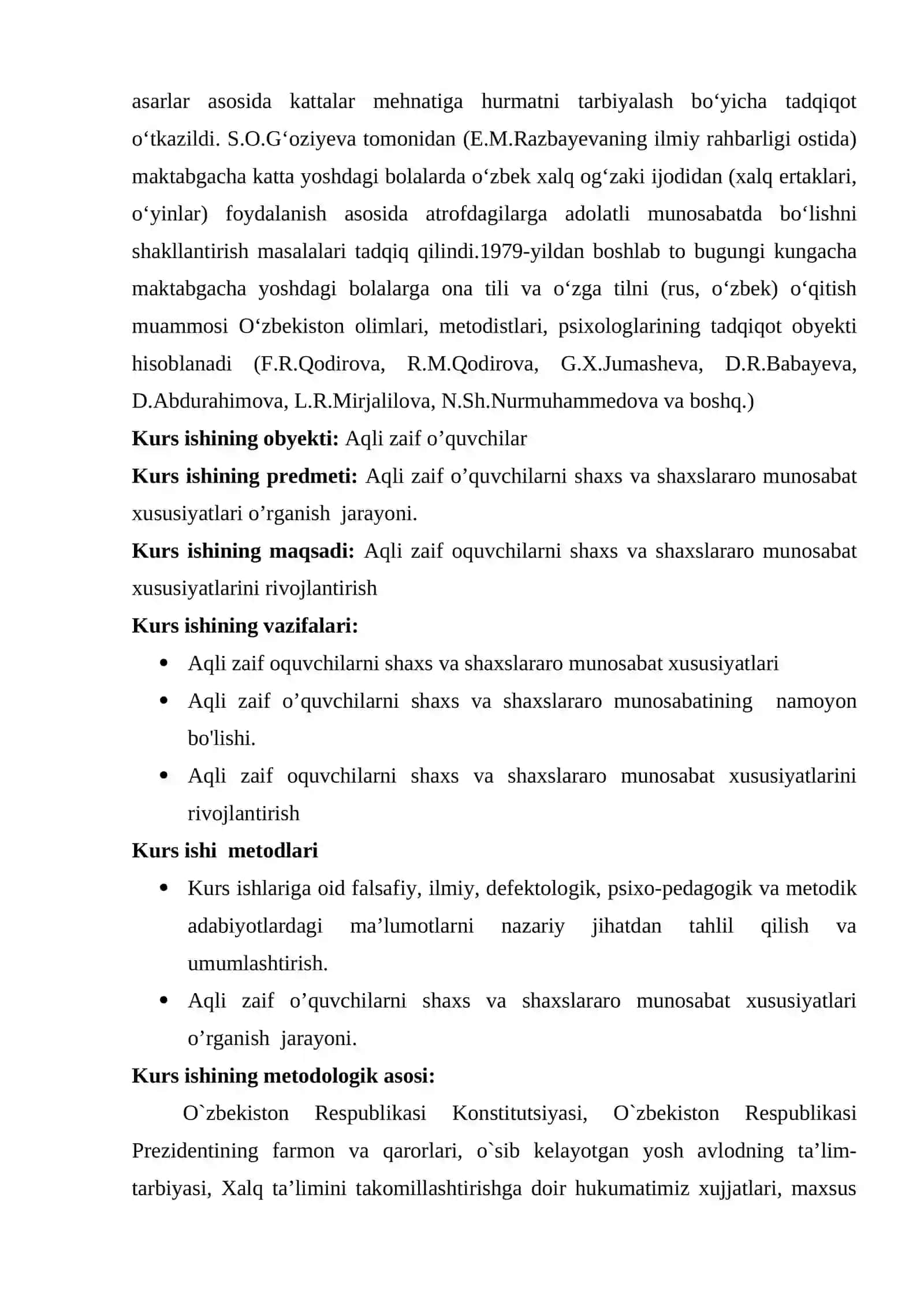 Aqli zaif bolalar bilan korreksion, ta'limiy va tarbiyaviy ishlarni kompleks olib borishda ruhiy jarayonlarni korreksiyalash. 4