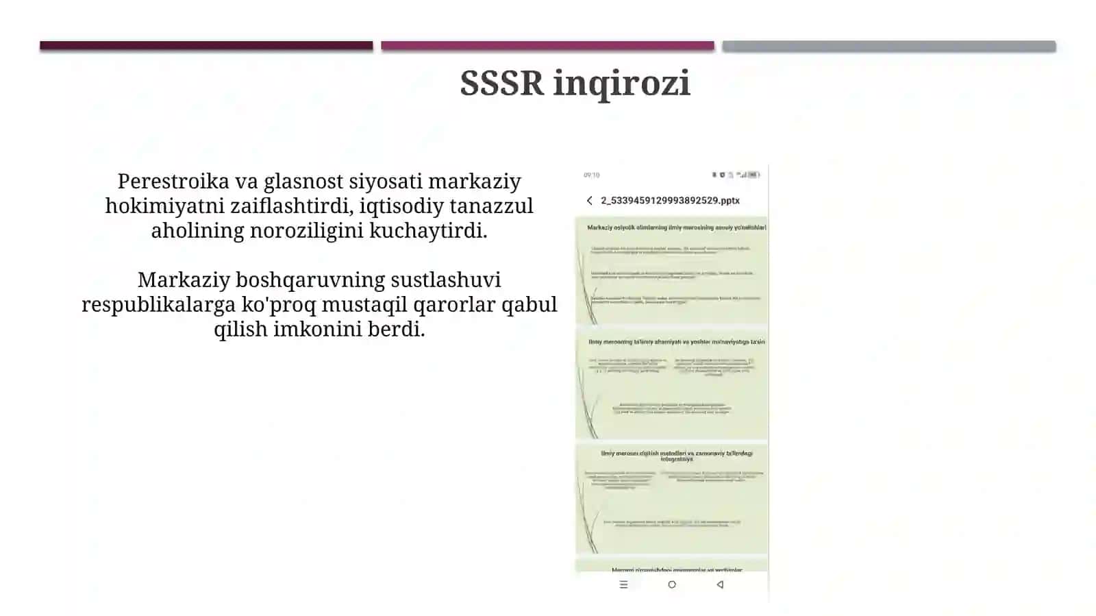 Mustaqillikka erishish arafasida O'zbekistondagi ijtimoiy-siyosiy jarayonlar 4