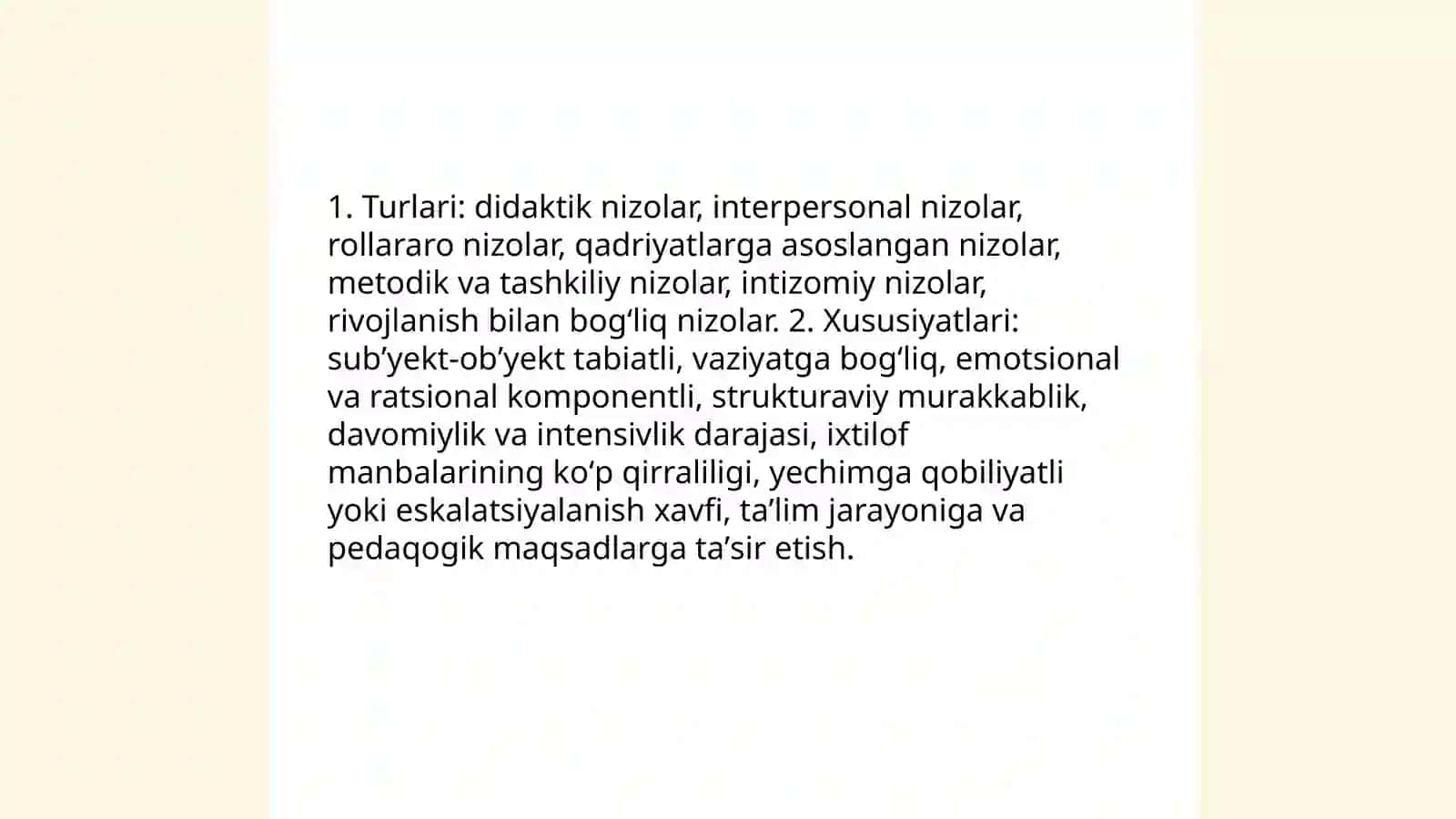 Pedagogik nizolar va ularni bartaraf etish texnologiyasi 4