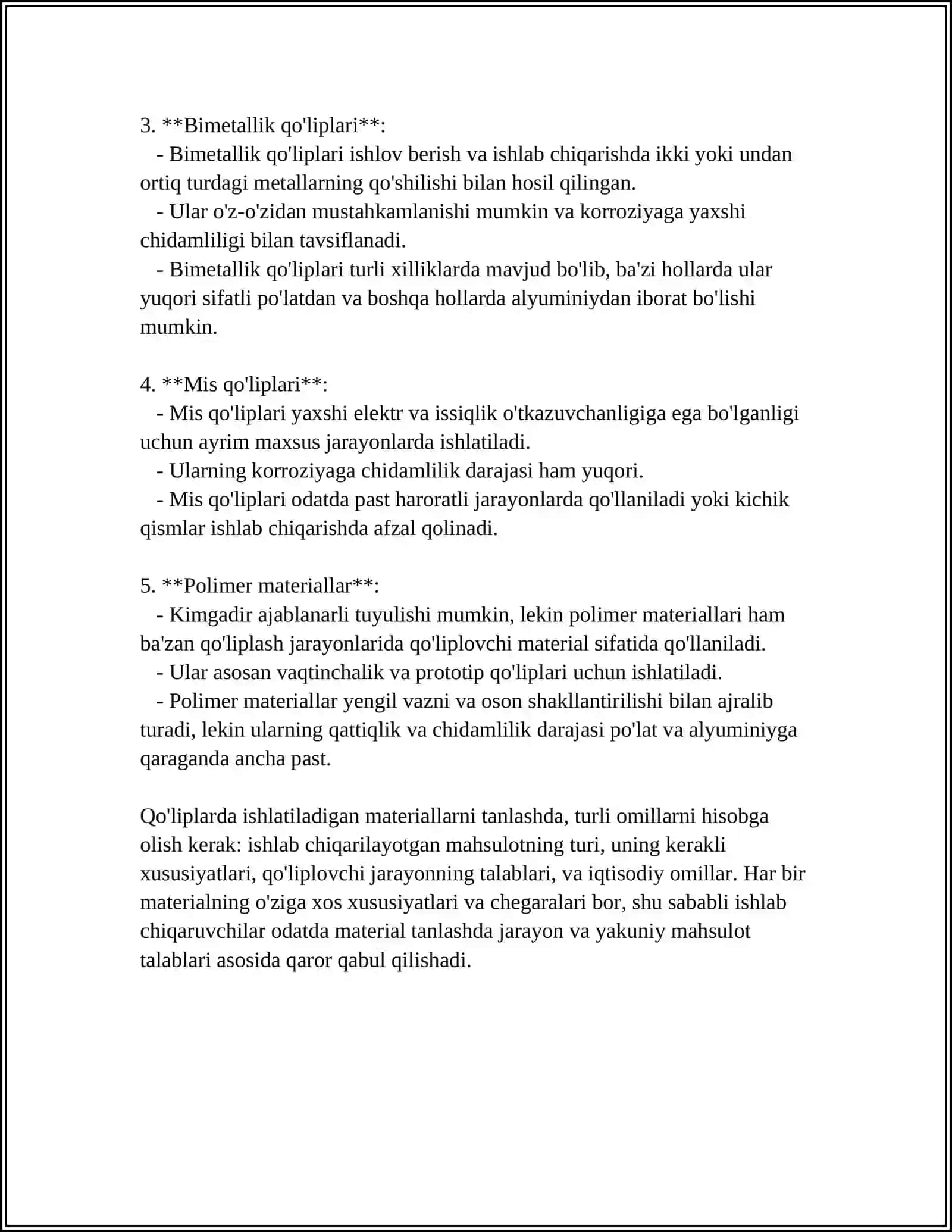 QOLIPLARNI TAYYORLASH USULLARI QOLIPLARNI DASTAKI TAYYORLASH 4