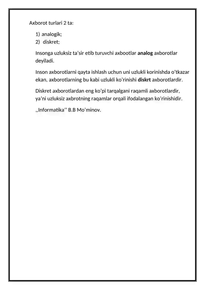 Informatika va axborot texnologiyalari faninin g predmeti, maqsadi va vazifalari 4